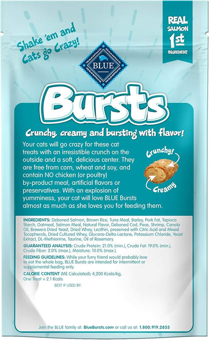 Blue Buffalo Bursts Crunchy Cat Treats, Seafood 2-oz Bag (6 Pack)