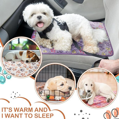 Tudomro 8 Pcs Guinea Pig Blankets Washable Small Pet Fleece Bedding Cage Liners Double Sided Pet Reusable Sleep Mat Pad Cover for Ferret Chinchilla Furniture Protection(Paw,35 x 24 Inch)