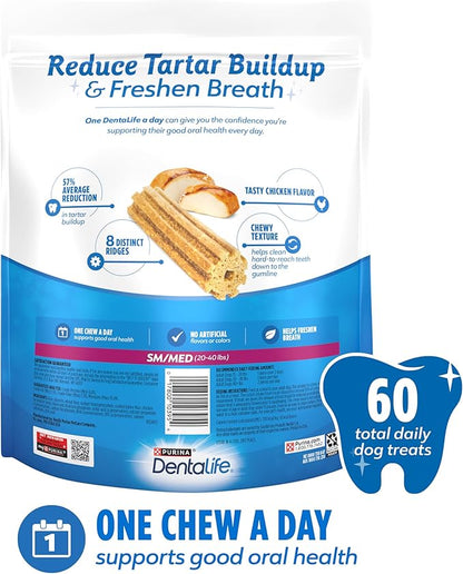 Purina DentaLife Daily Oral Care Dog Dental Chews for Small and Medium Breed Dogs - 60 ct.