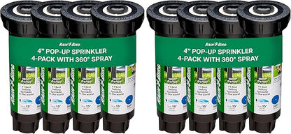 Rain Bird 1804FDSP25 Pressure Regulating (PRS) Professional Dual Spray Pop-Up Sprinkler, 360° Full Circle Pattern, 8' - 15' Spray Distance, 4" Pop-up Height (Pack of 2)