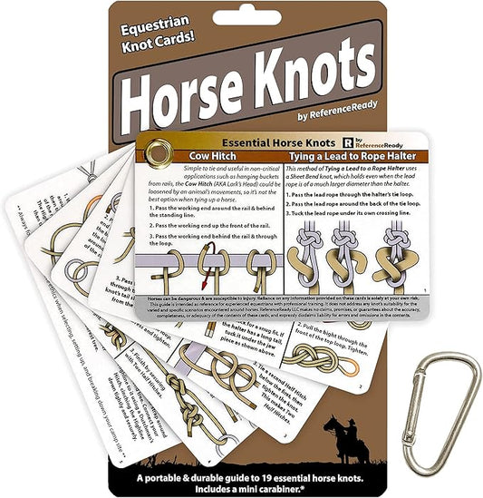 ReferenceReady Horse Knot Cards – Pocket Guide to 19 Pack and Trail Riding Knots - Horse Stuff for Girls and Boys