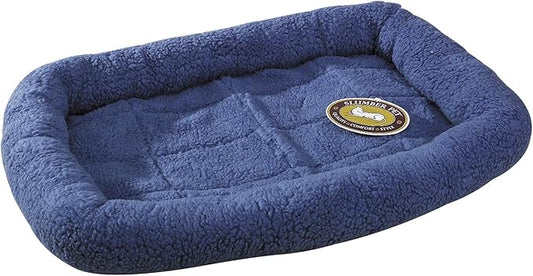 Slumber Pet Sherpa Crate Pet Bed with Bumper-Style Cushioning for Comfort in Crate