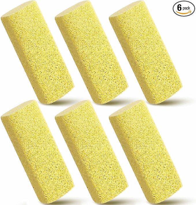 6 Pcs Abbyike Pet Hair Remover Rock Pumice Stone for Dog Cat Hair Pet Removal Cleaning Fur Removal Block Tool Scraper for Car, Carpet, Couch, Beding, Fufmiture Cleaning (6.1 x 2.56 x 1.4 Inch,Yellow)