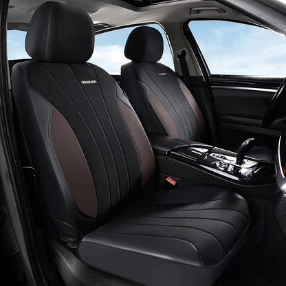 Coverado Car Seat Covers Front Seats, Luxury Seat Covers Full Set, Mesh Breathable Seat Protectors, 2 Seats Driver Seat Covers, Universal Fit for SUV, Sedan, Truck