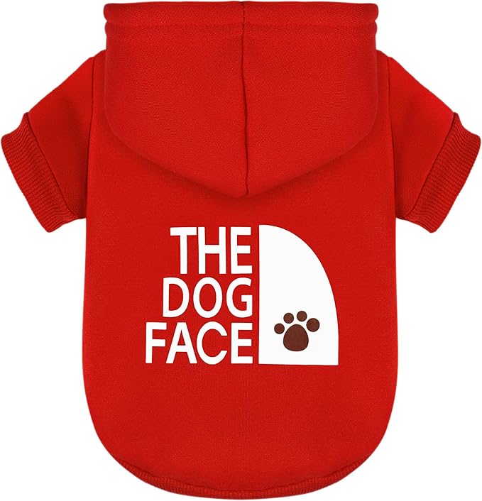 Paiaite Red Chihuahua Dog Hoodie: Keep Your Pup Warm and Stylish with a 'The Dog Face' Printed Sweatshirt Pet Clothes, and Sweater Coat All in One Perfect for Winter and Cool Summer Nights! Red XL
