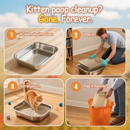 9-Pack Disposable Litter Boxes for Cats: Leak-Proof 3/6/9/20/32 Odor Control Tray for Kittens Rabbits Travel Indoor Easy to Dispose of