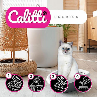 Calitti Premium Crystal Cat Litter – Ultra Absorbent & Maximum Odor Control – 99.9% Dust-Free, Low Tracking, Non-Clumping Silica Gel – Unscented – 16 lb (2 x 8 lb Packs)