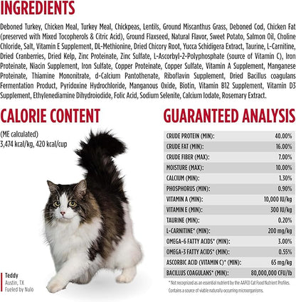 Nulo Freestyle Cat Food, For Hairball Management, Premium Grain-Free Dry Small Bite Kibble, All Natural Animal Protein Recipe with BC30 Probiotic for Digestive Health Support, 14 Pound (Pack of 1)