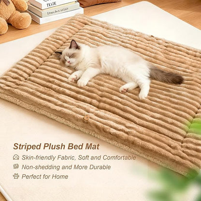 Jiupety Cat Bed for Indoor Self Warming Dog Bed Mat Ultra-Soft Cat Beds Machine Washable Pet Bed,Multifunction Pet Blanket for Small Medium Dogs and Cats Brown,33X25In