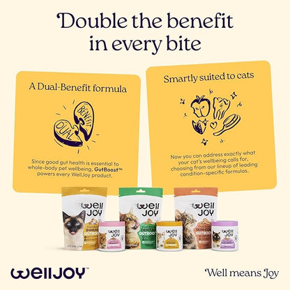 New! WellJoy Cat Supplement Immune+ GutBoost | Cat Health Supplement | with Lysine | Enhances Immune Response | Dual-Benefit Formula | Vet Formulated | Made in USA | Chicken Flavor | 90 Soft Chews