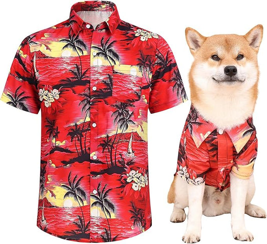 Dog Shirts Hawaii Dog Clothes for Small Medium Large Dogs Owner and Pet Shirts are Sold Separately