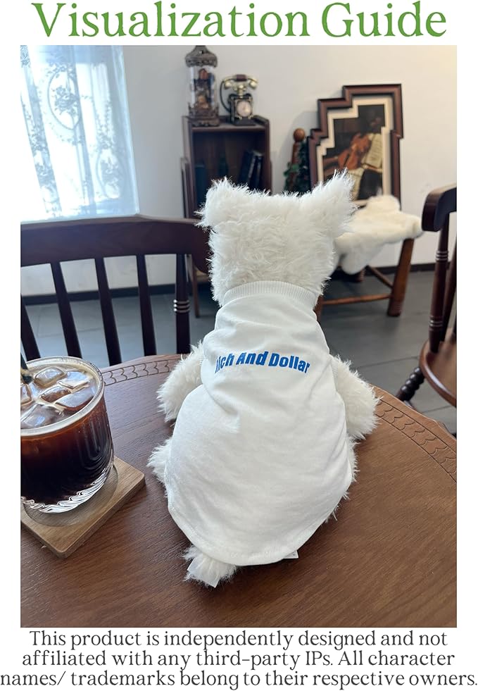 10" Plush Dog Cotton Vest 2-Pack-Stuffed Animals Clothes for Standard Sitting Position Puppy(NO Doll)