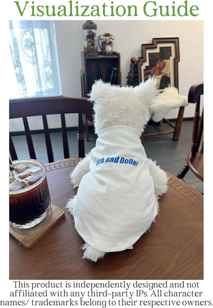10" Plush Dog Cotton Vest 2-Pack-Stuffed Animals Clothes for Standard Sitting Position Puppy(NO Doll)