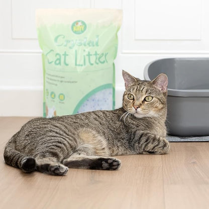 Kitty City Crystal Cat Litter, Silica Gel Crystals for Maximum Odor Control, Unscented & Low Dust, Gentle on Paws, Super Absorbent Cat Litter, 6 lb