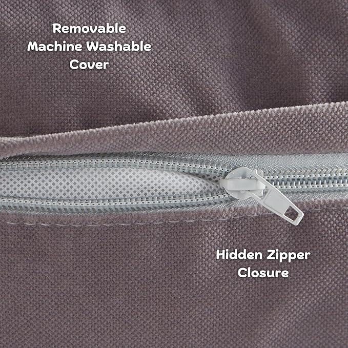 Buster Deluxe Reversible Pillow Style Sherpa Dog Bed, Gray, Medium (42 x 30 in.)