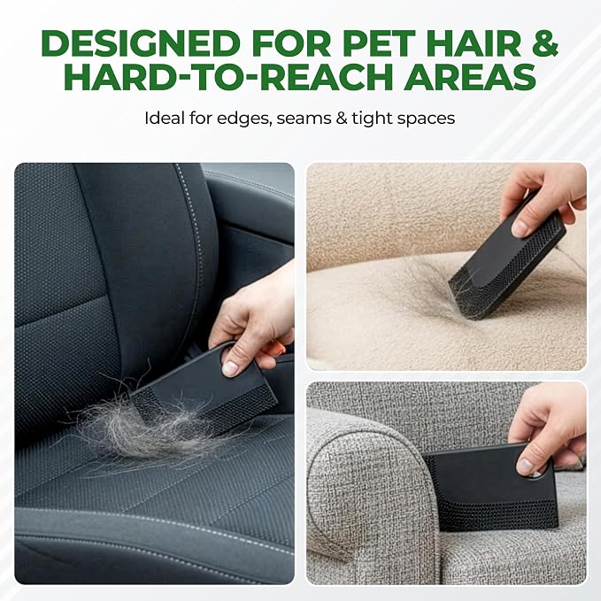Reusable Pet Hair Remover Roller - 5-Piece Dog & Cat Hair Remover Kit for Couch, Furniture, Carpet, Car Seats & Clothes with Deshedding Glove, Fur Scraper & Cleaning Brush