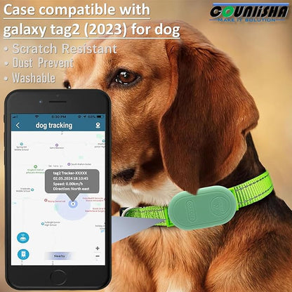Silicone Holder for Galaxy smarttag2 (2023) for Dog Collar, Slim Rubber Waterproof Cover pet Necklace Accessories, Secure Durable case Compatible for Samsung tag 2 Tracker for cat(4 Pack)