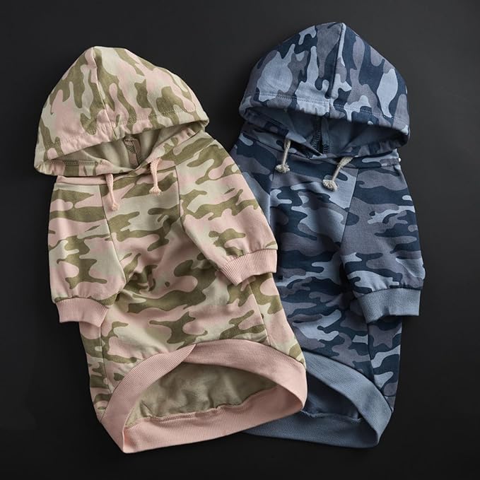 Pet Passion Rocky – The Original Lightweight Hooded Tee 100% Organic Cotton Dog Hoodie Pet Coat Sweater for All Sized Dogs, Pink Camo, X-Small (5-12 lbs)
