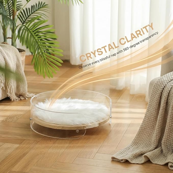Modern Clear Acrylic Pet Bed ，cat beds for Indoor Cats，cat Bed - Contemporary pet Furniture, Comfortable pet Bed and Sofa for Small Dogs, Indoor pet Bed