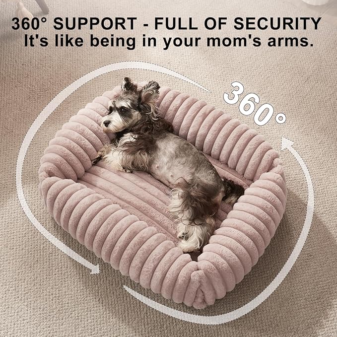 FURTIME Medium Dog Beds for Medium Dogs Washable, Orthopedic Dog Bed, Rectangle Warming Soft Calming Sleeping Puppy Bed Durable Pet Bed with Anti-Slip Bottom