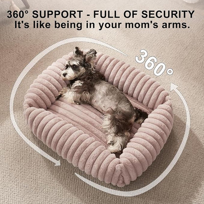 FURTIME Medium Dog Beds for Medium Dogs Washable, Orthopedic Dog Bed, Rectangle Warming Soft Calming Sleeping Puppy Bed Durable Pet Bed with Anti-Slip Bottom