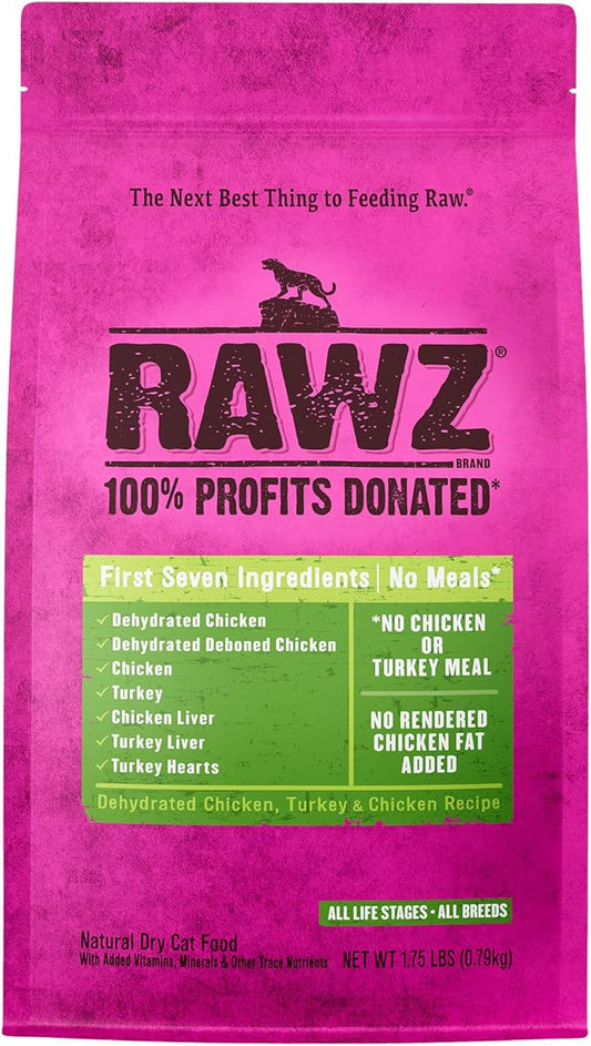 Rawzreg; Meal Free Dry Cat Food Dehydrated Chicken, Turkey Chicken Recipe (1.75 Lb)