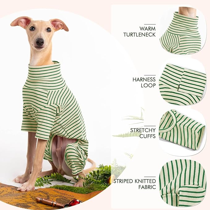 Dog Sweaters for Small Dogs Girls Boys, Striped Pet Sweaters for Fall Winter Dog Clothes, Turtleneck Pullover Knitwear for Small Medium Large Dogs