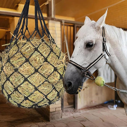 2PCS Hay Net for Horses,Slow Feed Hay Bag for Horses Goat Sheep,Hanging Hay Feeder Bag for Horses Stable Stall Paddock Rest Toy