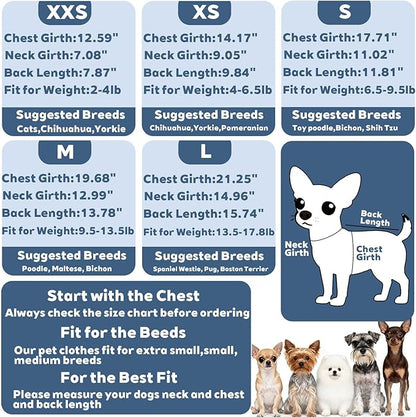 Dog Sweater Winter Dog Pajamas for Small Dogs Girl Boy Warm Soft Puppy Pjs Stretchy Jumpsuit Doggie Pet Clothes Outfits XXS~L (Steel Blue, XX-Small)