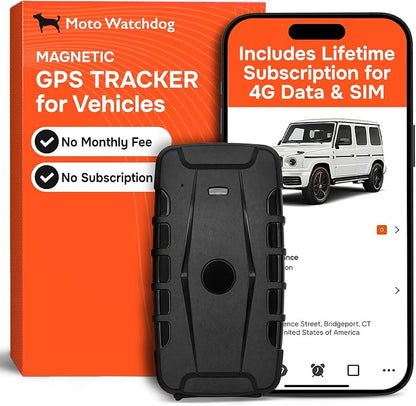 GPS Tracker for Vehicles, No Subscription, No Monthly Fee | Up to 1-Year Battery, IP67, Real-Time Location, Speeding Monitoring, Route History, Geofence
