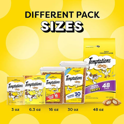 Temptations Cat Treats Classic Crunchy and Soft Cat Treats, Tasty Chicken Flavor, 16 oz. Tub