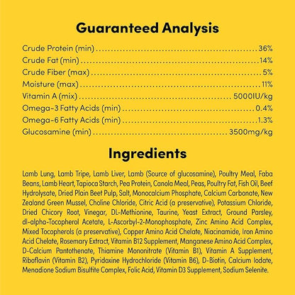 Raw Freeze Dried Dog Food RawMix50 Premium Grass-Fed Lamb Recipe, Protein Rich, Includes Kibble, Non-GMO, No Wheat or Corn, 4 lbs
