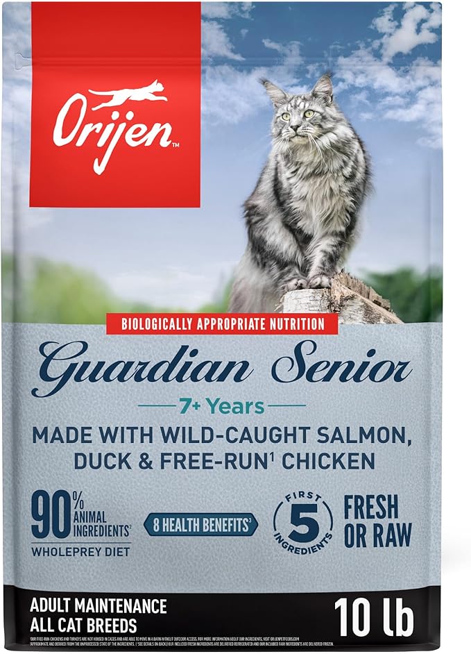ORIJEN Guardian Senior Grain Free High Protein Premium Dry Cat Food 10lb Bag