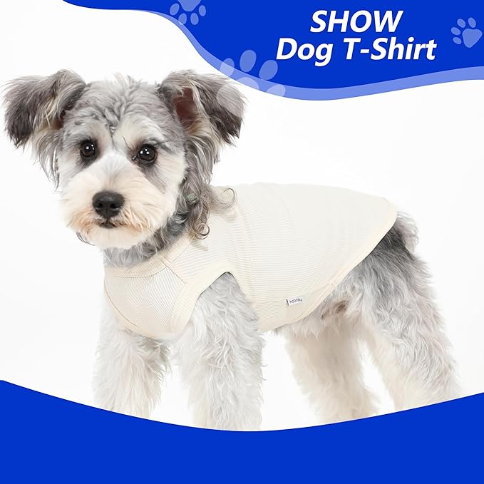 2 Pack Dog Clothes for Small Dogs Summer Dog Shirt Vest Girl Boy Lightweight Puppy T-Shirts Blank Soft and Cool Pet Clothing Sleeveless Medium Large Dog Outfit (White+Blue, X-Small)