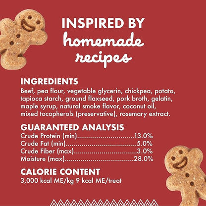 Buddy Biscuit Softies 5 oz Pouch, Grain-Free Soft & Chewy, Natural Grilled Beef Flavor Dog Treats, Oven Baked in the USA
