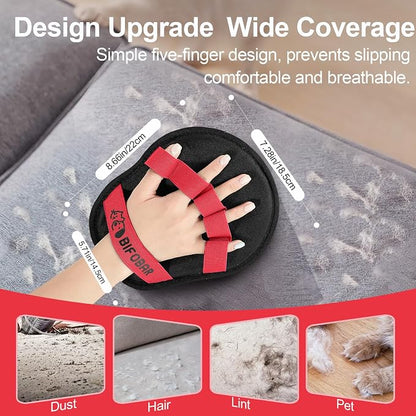 Pet Hair Removal Glove, Electrostatic Grooming Mitt for Dogs & Cats | Electrostatic pet hair remover tool with 5-finger design. Washable reusable for cats, dogs, sofas and furniture.