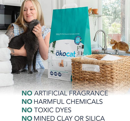 ökocat Multi-Cat Wood Clumping Cat Litter, Unscented, 12.6 pounds - Natural Ingredients, Obliterates Odors with Natural Odor Neutralizer, Clumps Solid, 99% Dust Free, Great for Multiple Cats