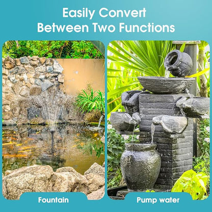 RGB Pond Filter with Pump Fountain Kits, 660GPH Pond Filter Box With 40W Pond Pump & RGB Auto-Cycle LED Lights, Koi Pond Filters for Outdoor Ponds Clean, Clear, and Add Water Features