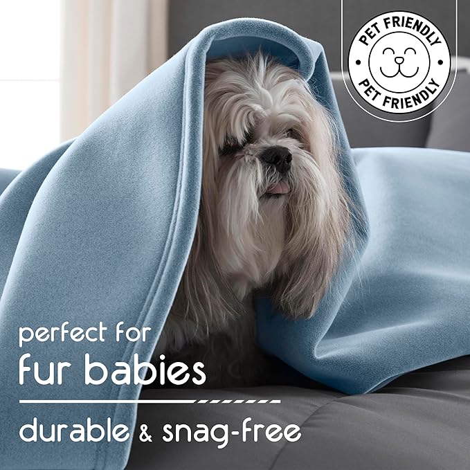 Vellux Original Queen Blanket - Soft Nylon Insulated Blanket for Bed Couch - Lightweight Machine Washable All Season - Pet Friendly Durable Wont Pill or Lint - 90x90 – Blue