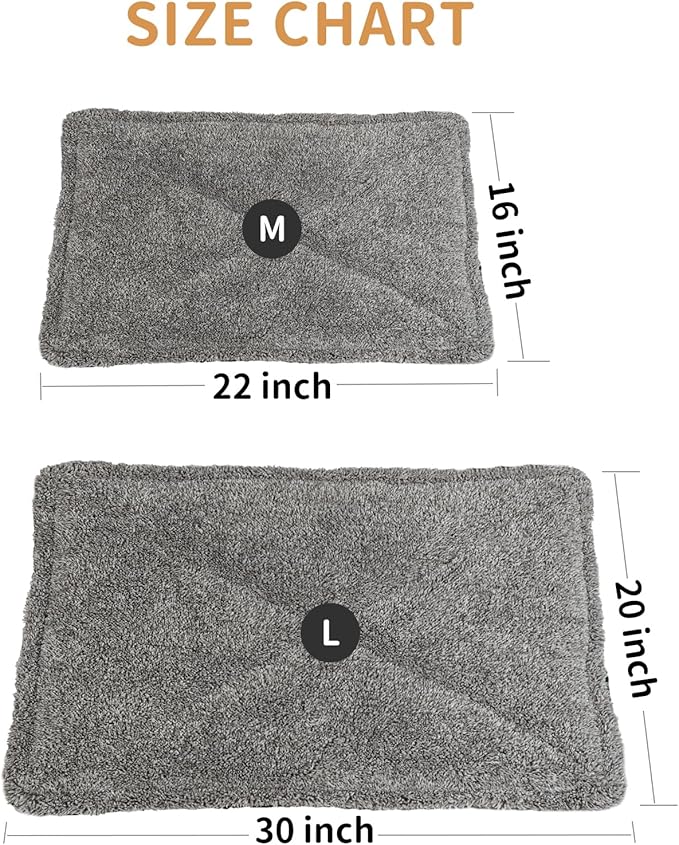 Self-Warming Cat Bed Pad, 4-Pack Self-Heating Cat Bed Mat Thermal Blanket for Indoor Cats & Small Dogs,22 * 16 inch
