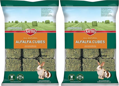Kaytee Alfalfa Cubes for Rabbits, Guinea Pigs, and Other Small Animals, 15 oz (Pack of 2)