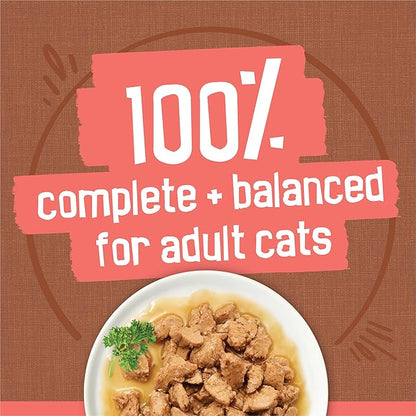 Friskies Purina Extra Gravy Wet Cat Food Chunky Variety Pack (with Chicken,Turkey,Salmon,Beef) - 5.5 oz. Cans,(Pack of 48)