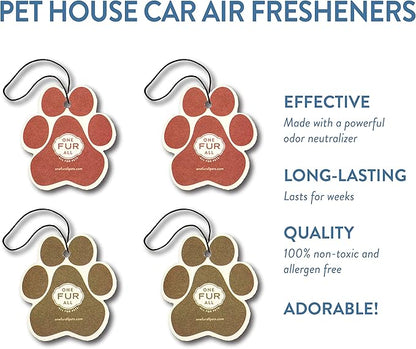 One Fur All Pet House Car Air Freshener - Fall Mix Pack of 4 - Non-toxic Car Air Freshener - Pet-Friendly Air Freshener For Small Spaces & Car - Hanging Odor Eliminating Air Freshener