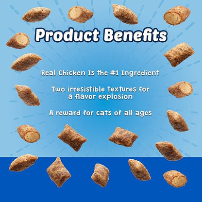 Blue Buffalo Crunchy Cat Treats, Chicken | Bursts | 5-oz Bag | Pack of 4