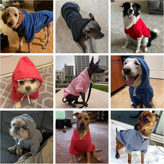KOOLTAIL Dog Hoodie for Large Medium Small Dogs, Soft and Warm Pet Sweater with Leash Hole and Pocket Boy Girl, Puppy Fall Winter Jacket Clothes, French Pitbull Cold Weather Coat Sweatshirt, Black XL