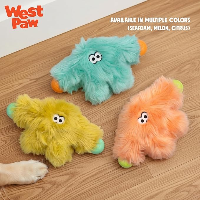 WEST PAW Rowdies Helga Durable Plush Dog Toy with Reinforced Seams Chew Resistant HardyTex Fabric and Interactive Squeaker for Safe Indoor and Outdoor Playtime Bundle for Dogs - Seafoam