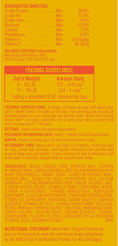 Meow Mix Original Choice Dry Cat Food, 6.3 Pound Bag (Pack of 2)