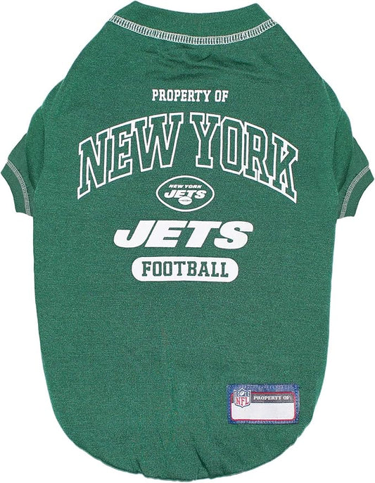 NFL New York Jets Dog T-shirt X-Small. - Licensed Shirt for Pets Team Colored with Team Logos- Premium Stretchable Materials for the comfort of your Dog & Cat