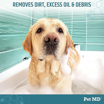 Pet MD - Benzoyl Peroxide Medicated Shampoo for Dogs and Cats - Effective for Skin Conditions, Dandruff, Itch Relief, Acne and Folliculitis - Citrus Scent - 12 oz (Pack of 2)