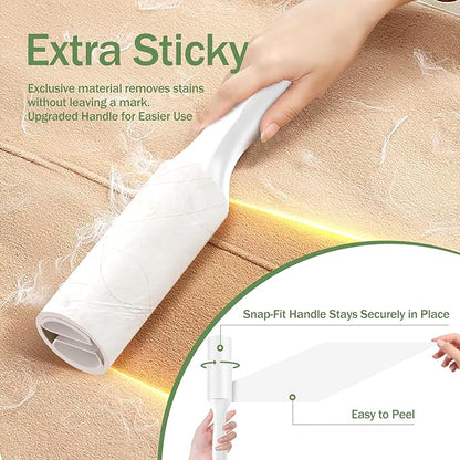 Mini Lint Roller 4 Pack for Pet Hair, 200 Sheets Total | Four Travel-Size Rollers for Purse, Car, Office, Luggage & Home